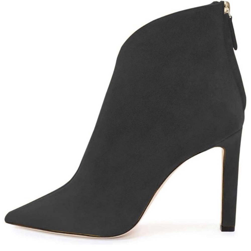 Suede booties with 4.5 in heel
